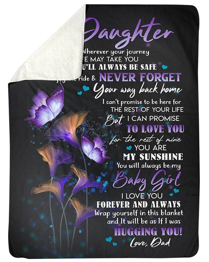 Daddy Giving Daughter You Are My Sunshine Fleece Blanket Sherpa Blanket