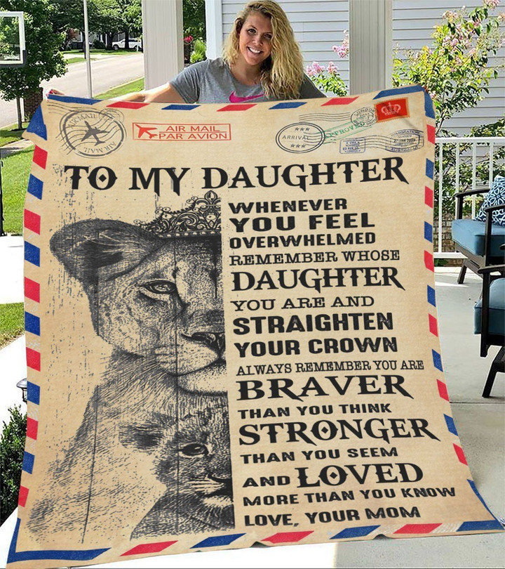 Letter Lion Gift For Daughter Loved More Than You Know Fleece Blanket