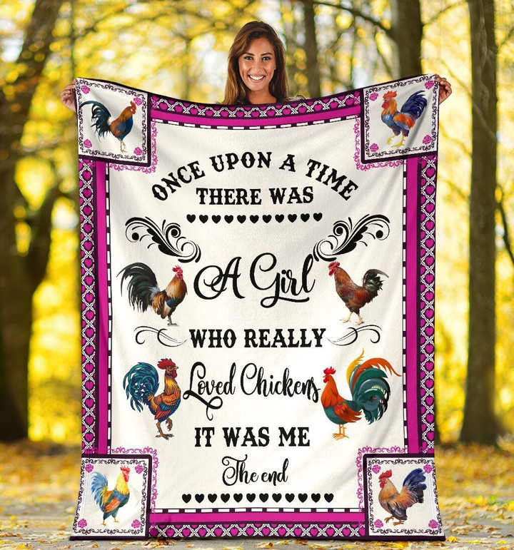 Chicken Lover Once Upon A Time Chicken Farming Fleece Blanket