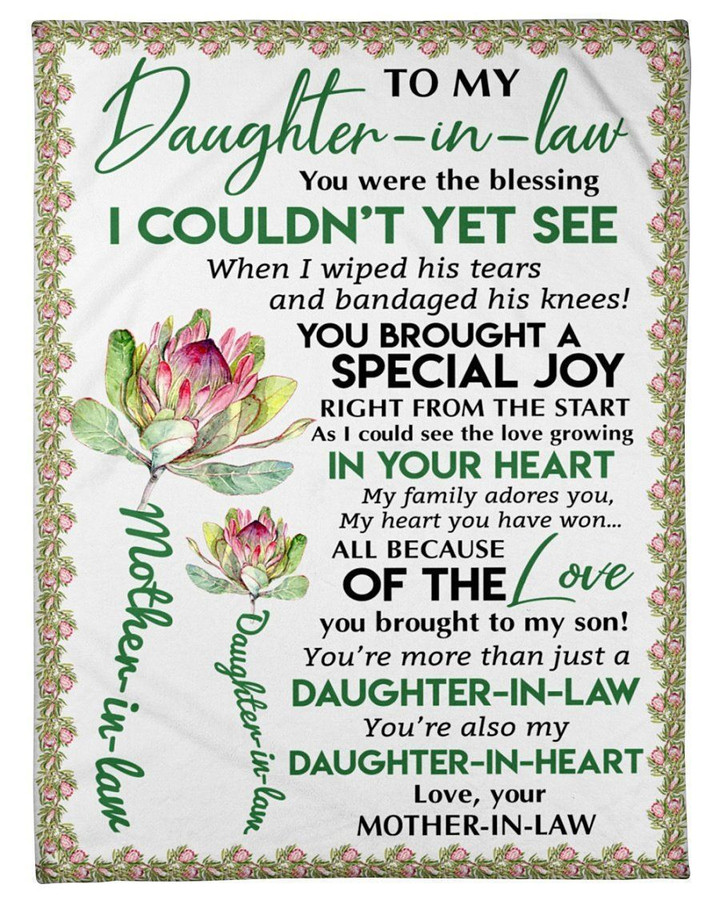 Lotus Messages For Daughter-in-law From Mother-in-law With Love Fleece Blanket