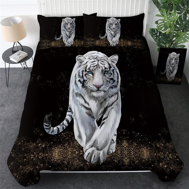 White Tiger Duvet Cover Bedding Set