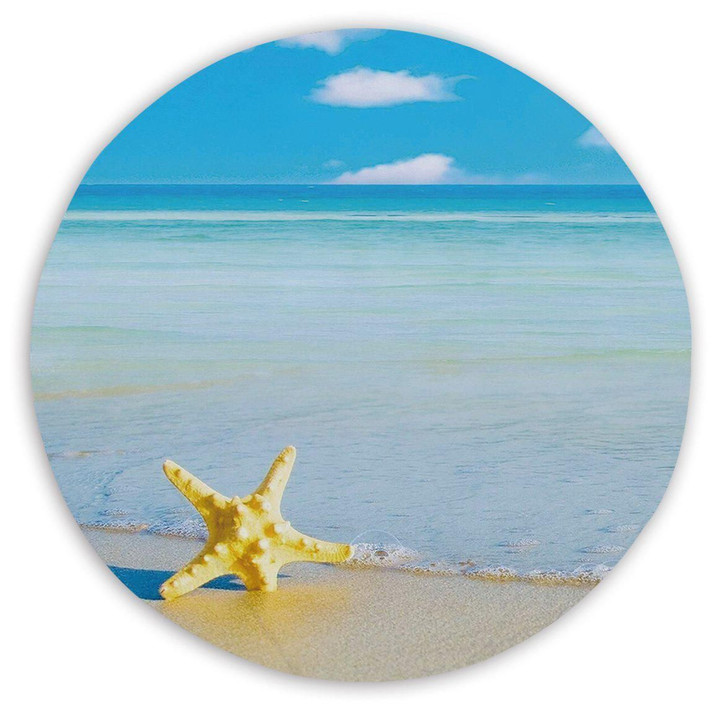 Beach Please Starfish Printed Round Beach Towel