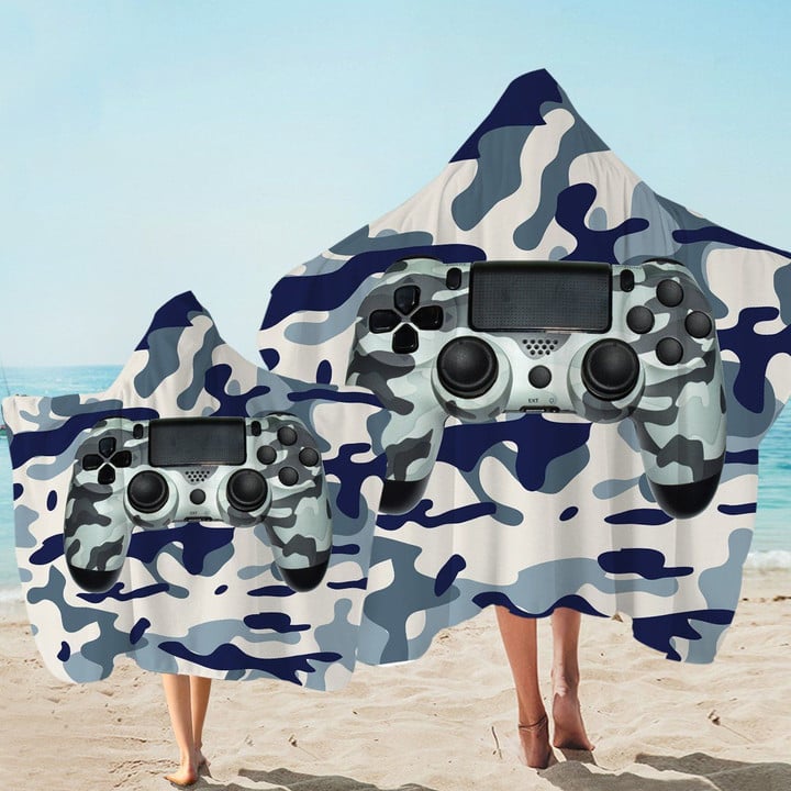 Camouflage Console Love Game Printed Hooded Towel