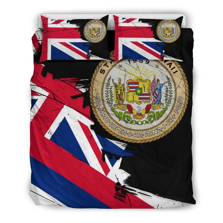Hawaiian Flag Coat Of Arms Of Hawaii Duvet Cover Bedding Set