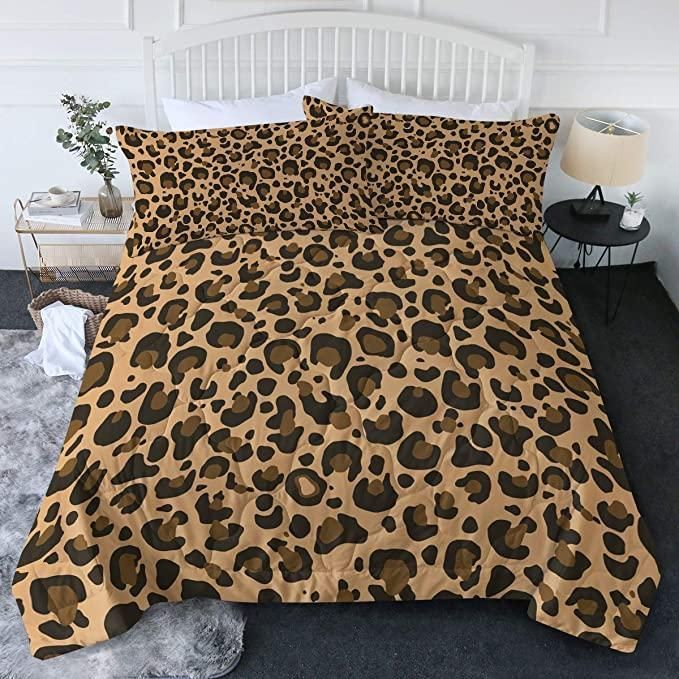 Brown Leopard Pelt Duvet Cover Bedding Set