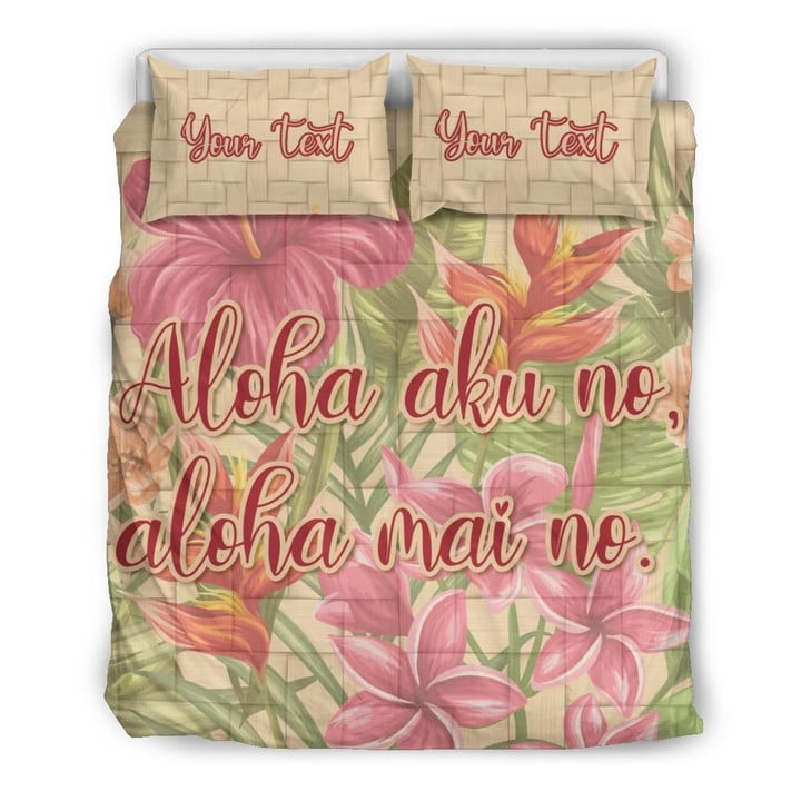 Hawaii Tropical Hibiscus Plumeria Aloha Duvet Cover Bedding Set