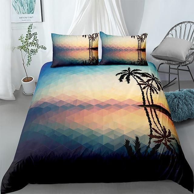 Tropical Coconut Tree Duvet Cover Bedding Set