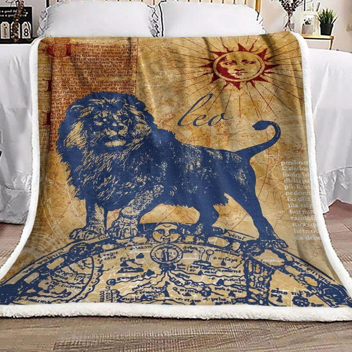 Lion Under The Sunlight Pattern Printed  Sherpa Fleece Blanket