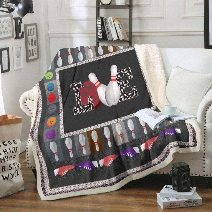 For Who Loves Bowling Printed Sherpa Fleece Blanket