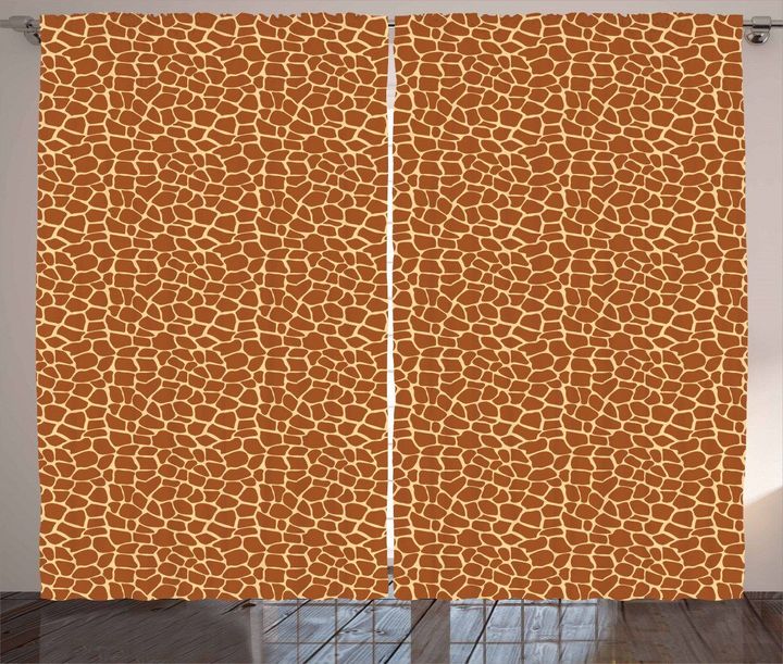 Giraffe Skin Brown And White Background Window Curtain Door Curtain