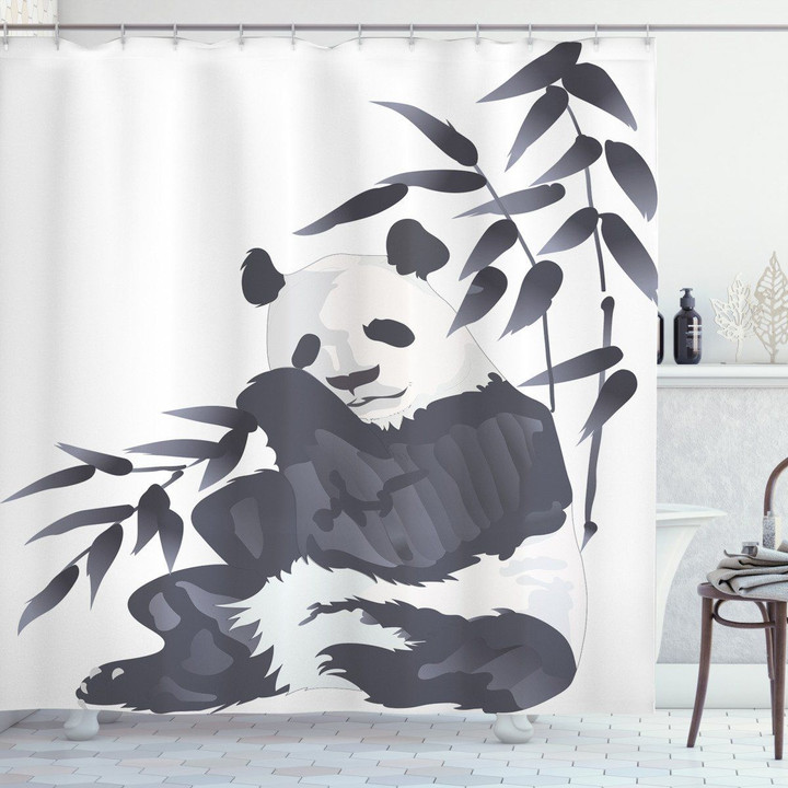 Panda In Zoo Chinese Shower Curtain Home Decor