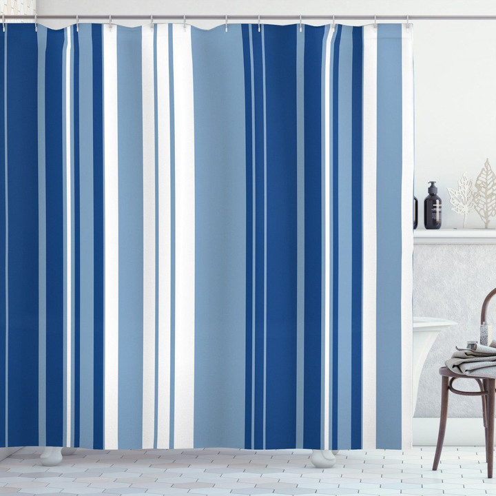 Retro Shades Stripe Pattern Shower Curtain Home Decor