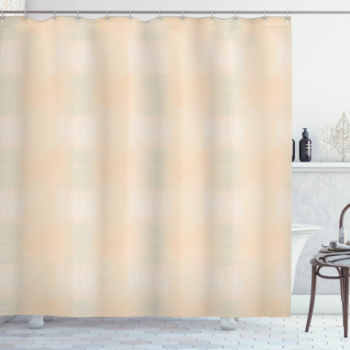Pastel Vintage Lines Pattern Printed Shower Curtain