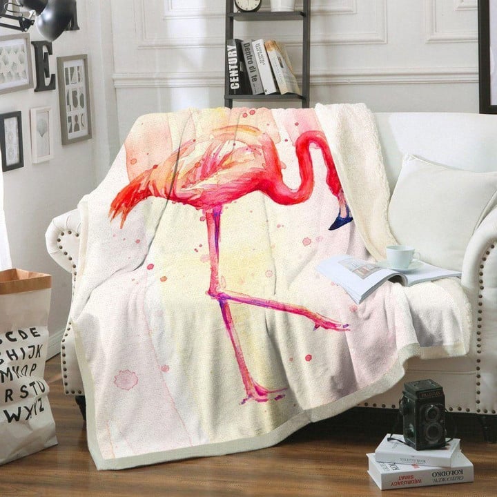 Flamingo You Look Totally Flamazing Printed Sherpa Fleece Blanket