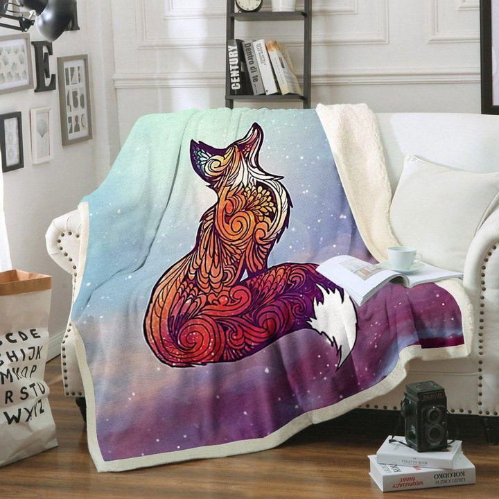Fox Spirit Animal Printed Sherpa Fleece Blanket