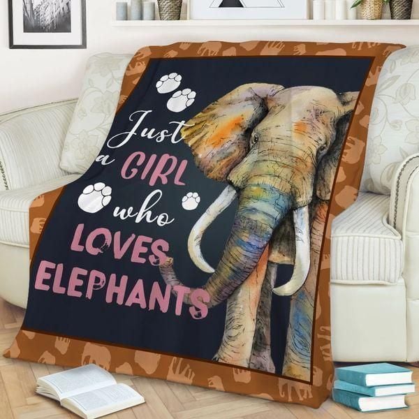 Just A Girl Who Loves Elephant Printed Sherpa Fleece Blanket