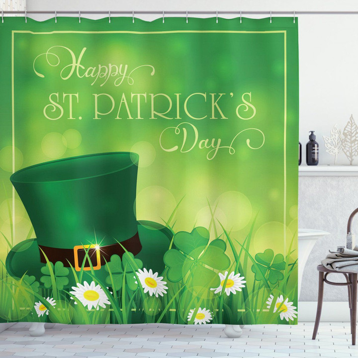 Lucky Shamrock St. Patrick's Day Shower Curtain Home Decor