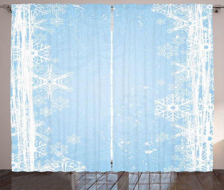 Christmas White Snowflake Soft Window Curtain Door Curtain