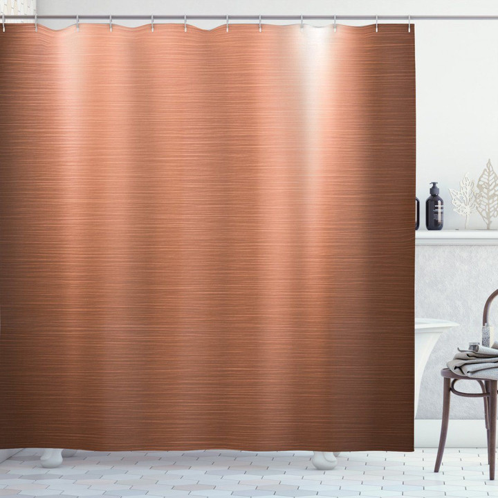 Industrial Modern Copper Color Pattern Printed Shower Curtain