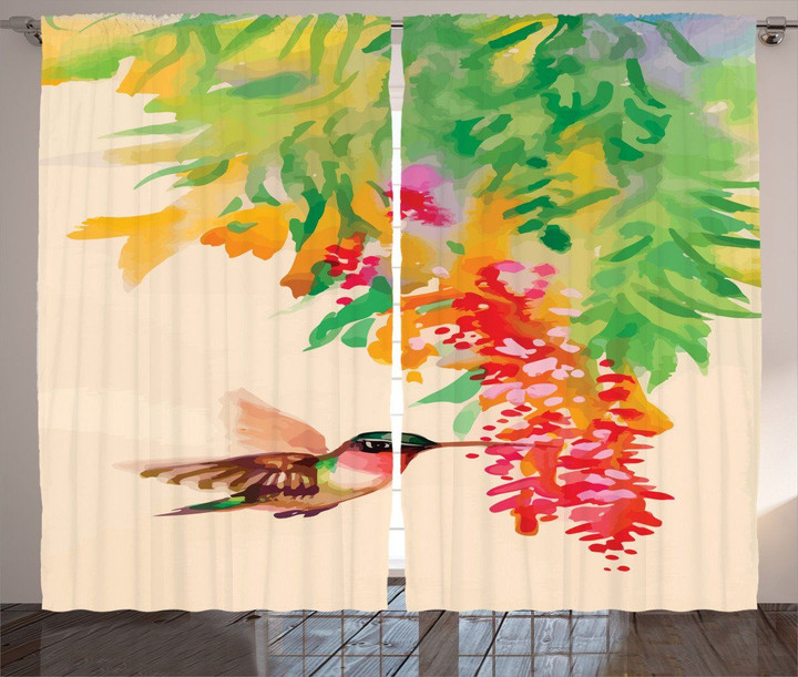 Colibri Exotic Tree And Hummingbird Window Curtain Door Curtain