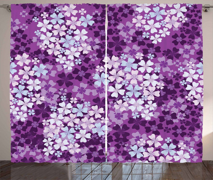 Hydrangea Lilacs Field Printed Window Curtain Home Decor