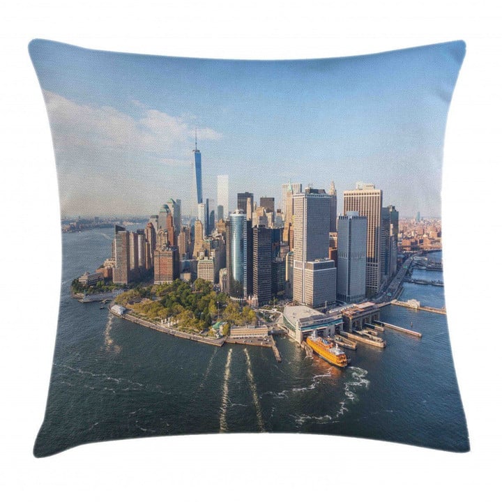 Real Life Aerial View Pattern Printed Cushion Cover