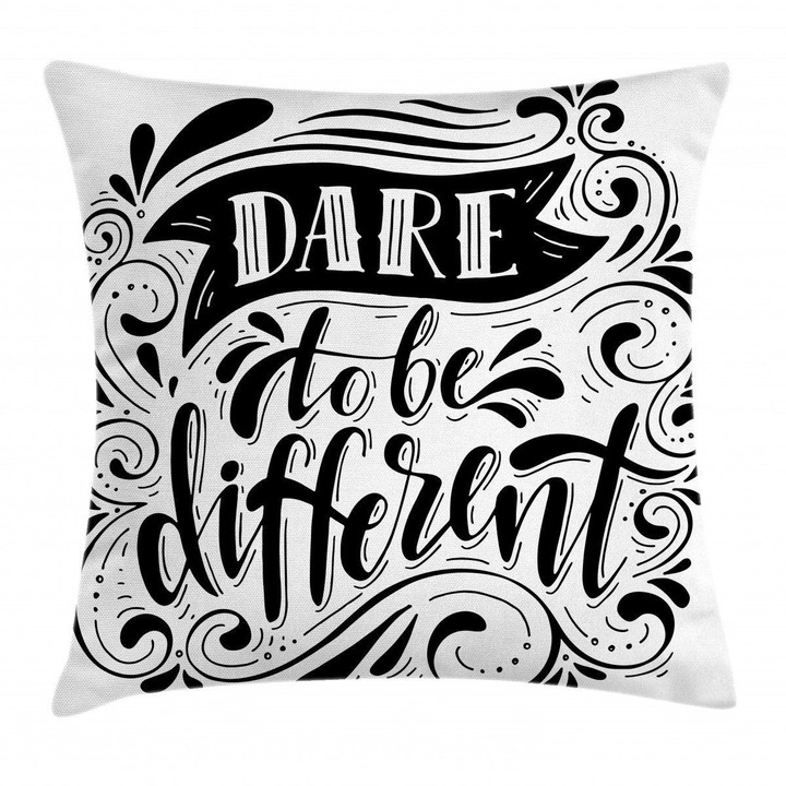 Dare To Be Different Pattern Art Printed Cushion Cover