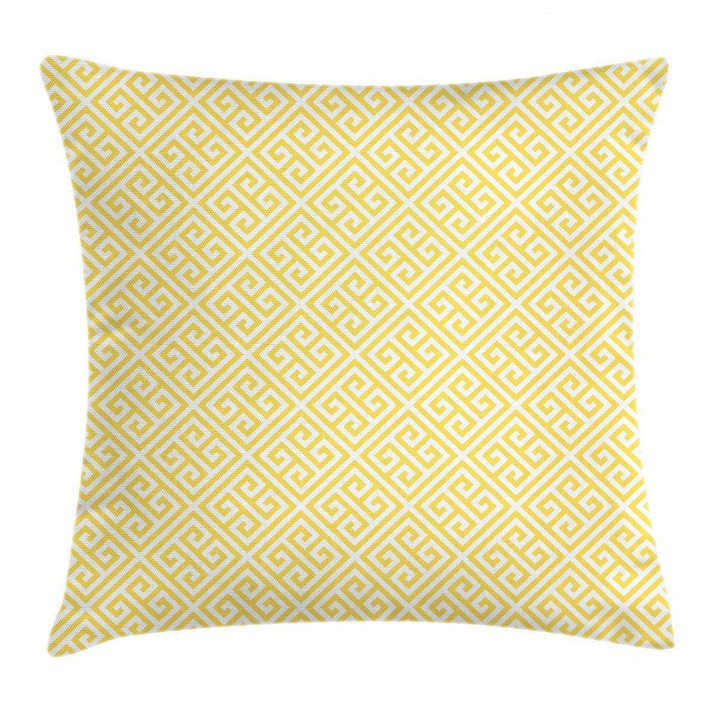 Yellow Roman Tile Unique Pattern Cushion Cover