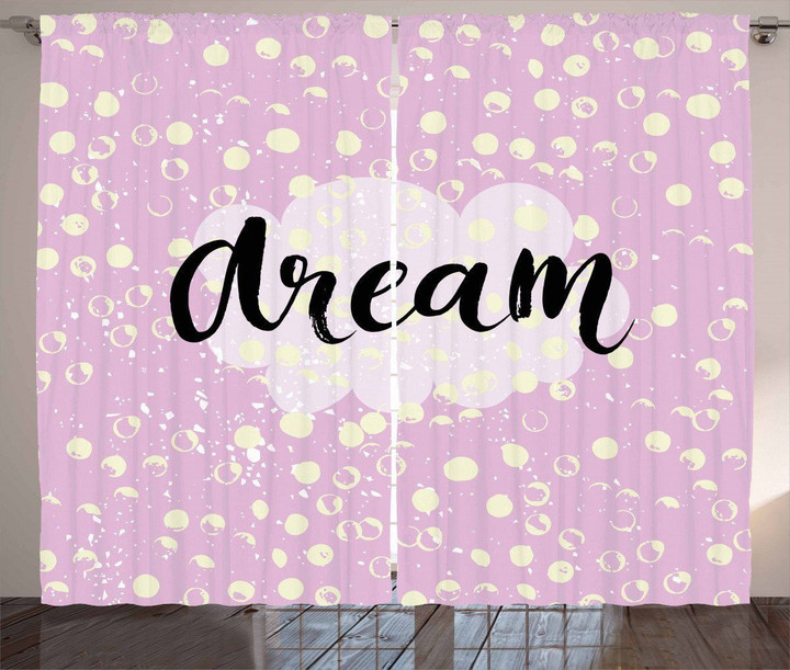 Dream Cloud Dots Pink Pattern Window Curtain Home Decor