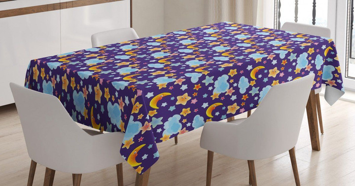 Sleeping Childish Cartoon Printed Tablecloth Home Decor