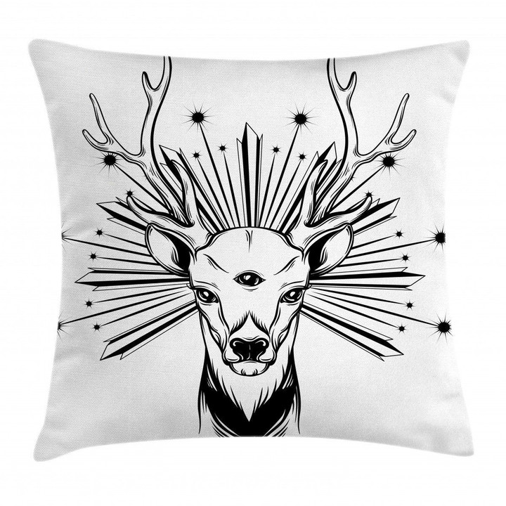 Elk Third Eye Occult Printed Cushion Cover Home Decor
