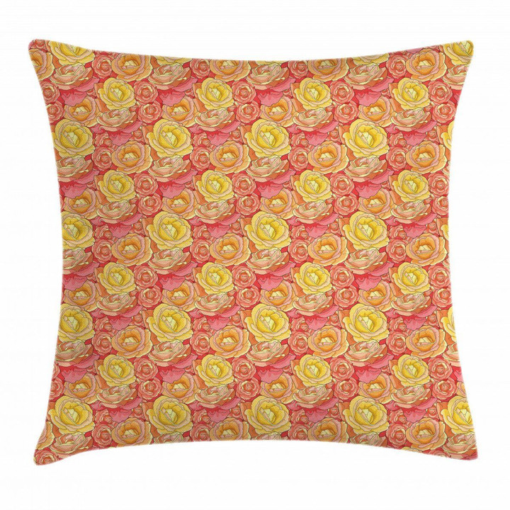 Romantic Roses Garden Art Printed Cushion Cover