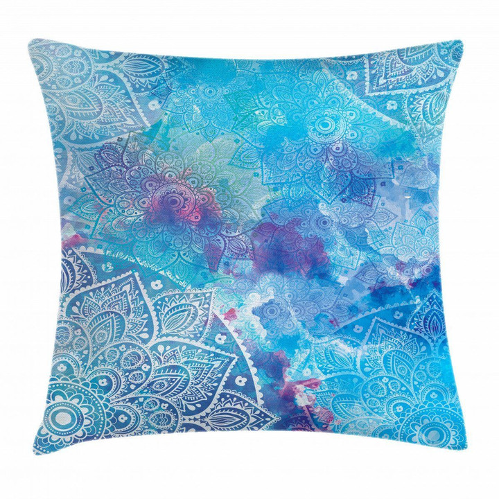 Watercolor Floral Asian Art Printed Cushion Cover