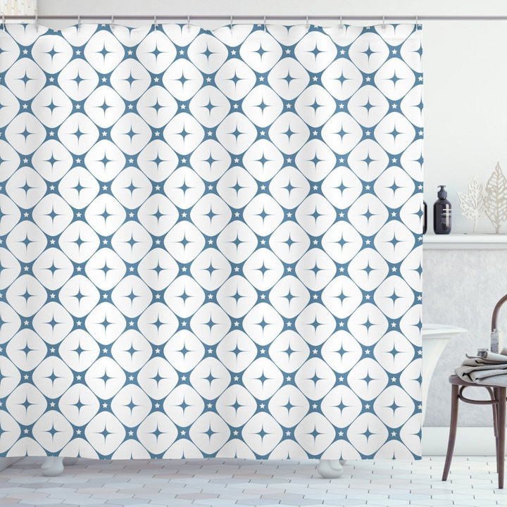 Rhombus Stars Bling Pattern 3d Printed Shower Curtain Bathroom Decorhower Curtain