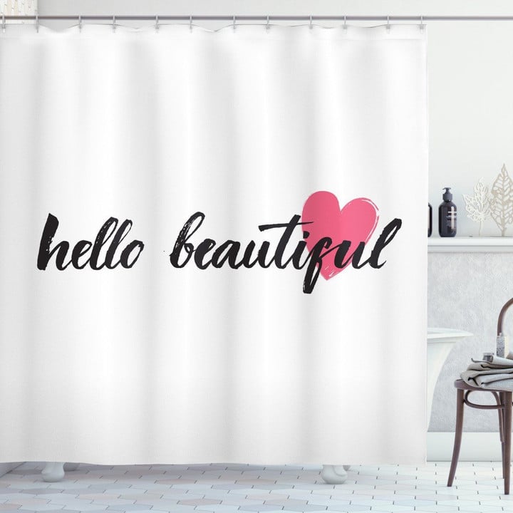 Pink Heart For Loved Ones Shower Curtain Home Decor
