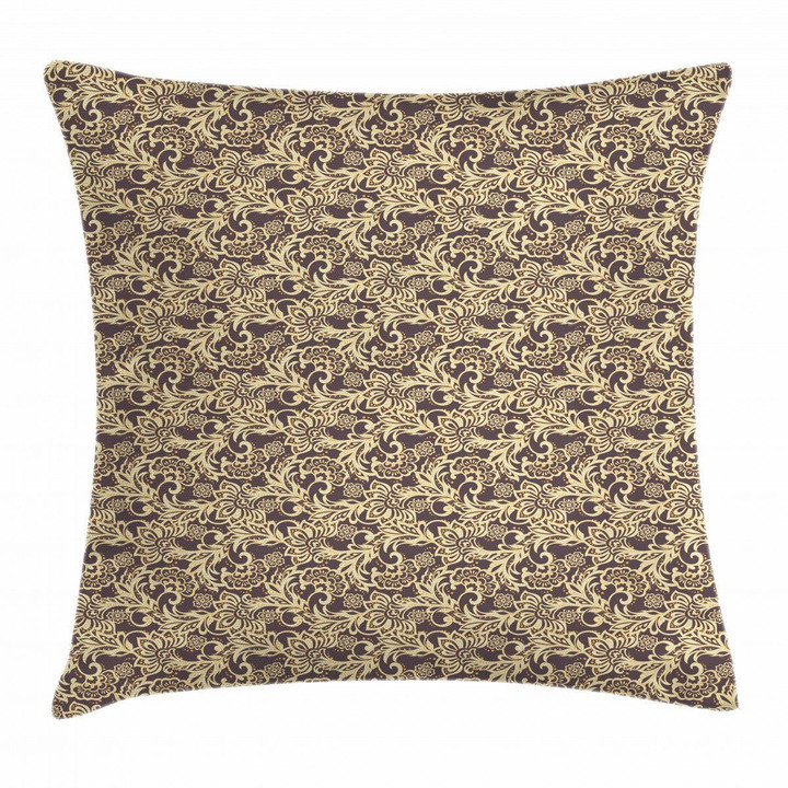 Traditional Floral Leaves Pattern Cushion Cover