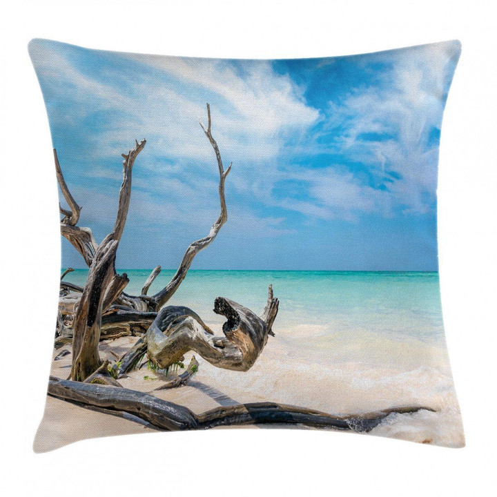 Seascape Sandy Beach Art Printed Cushion Cover