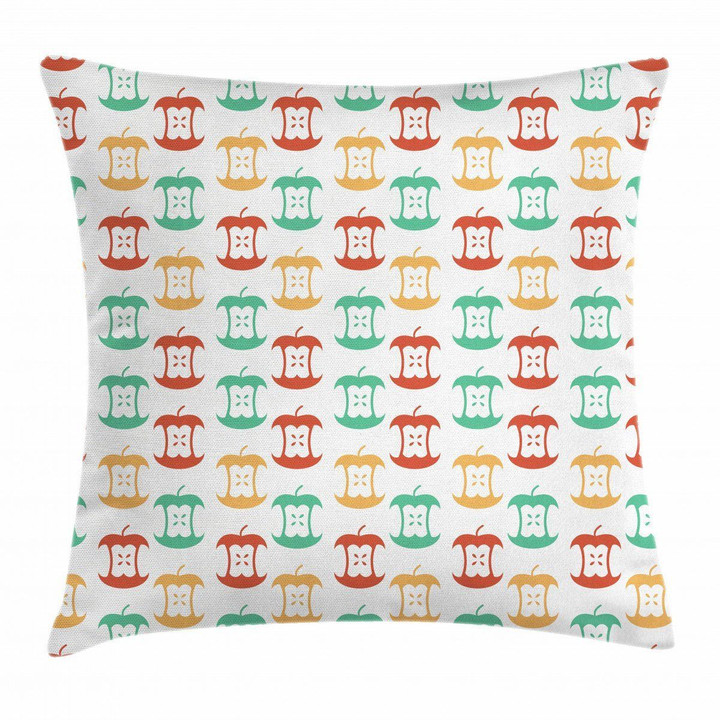 Apple Cores Retro Colors Art Pattern Printed Cushion Cover