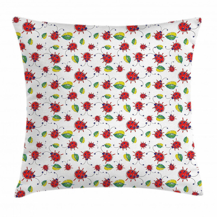 Doodle Cartoon Colorful Pattern Printed Cushion Cover