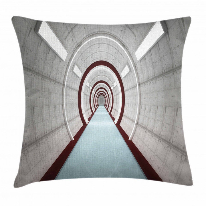 Futuristic Corridor Art Pattern Printed Cushion Cover