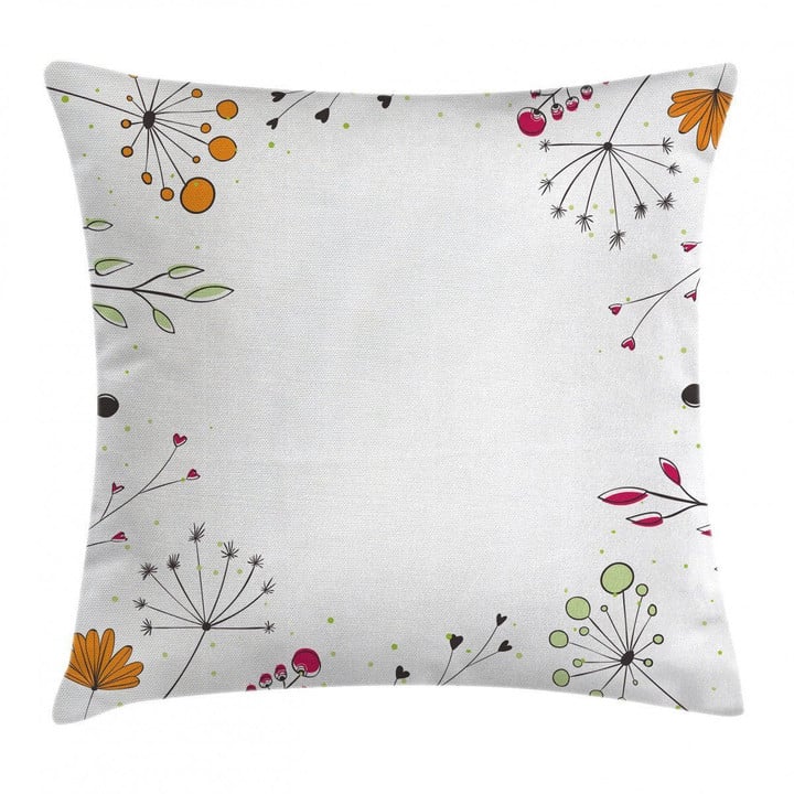 Geometric Flowers Floral Art Printed Cushion Cover