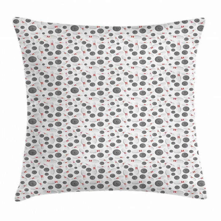 Scattered Game Bowling Ball Pattern Cushion Cover