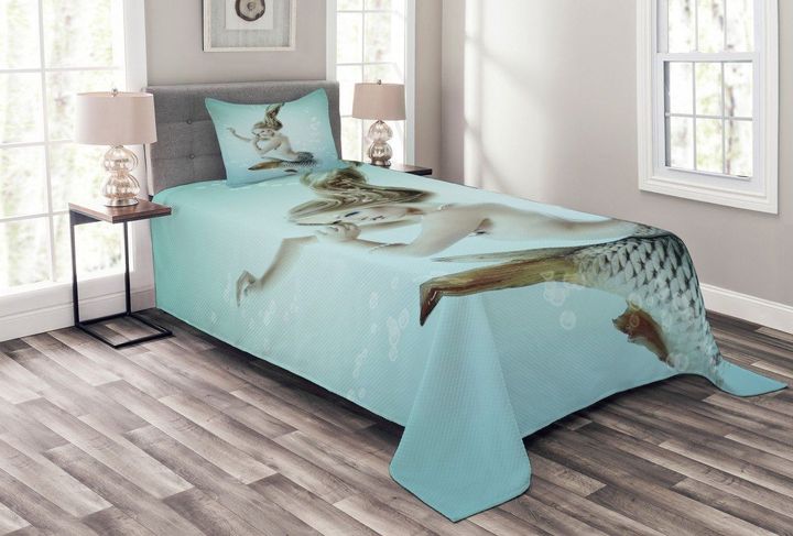 Mythologic Mermaid 3D Printed Bedspread Set