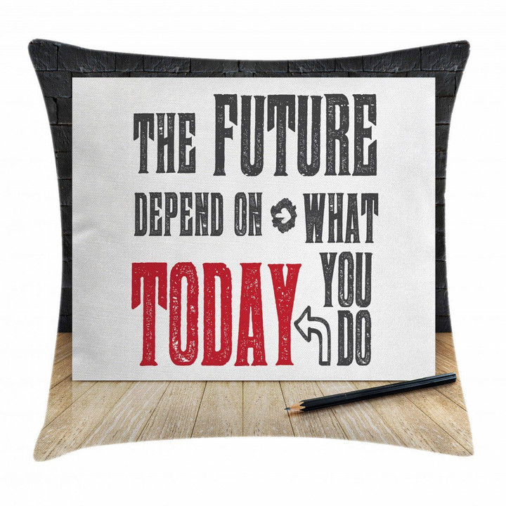 Wise Words Grungy Style Art Printed Cushion Cover