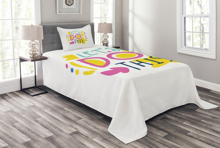 Lets Do This Words 3D Printed Bedspread Set