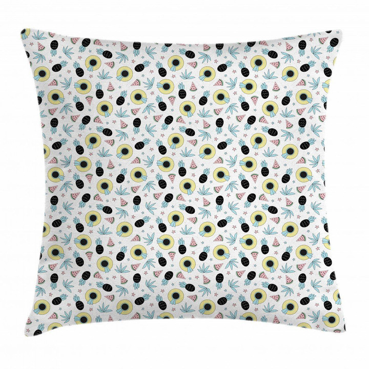 Hats Pineapples Stars Printed Cushion Cover Home Decor
