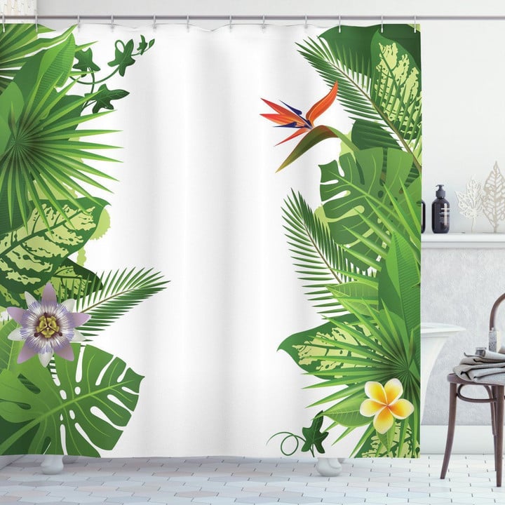 Lush Growth Rainforest Pattern Shower Curtain Home Decor