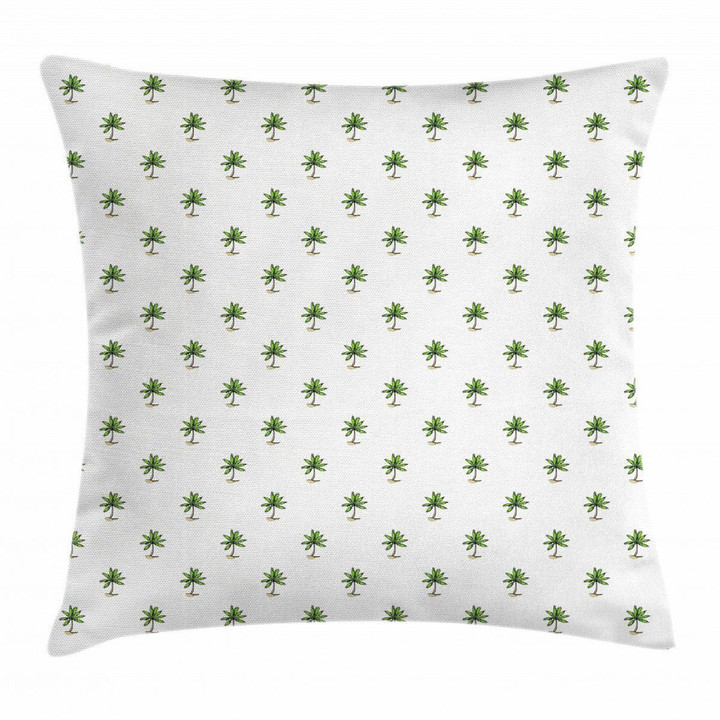 Hawaiian Island Forest Tree Pattern Printed Cushion Cover