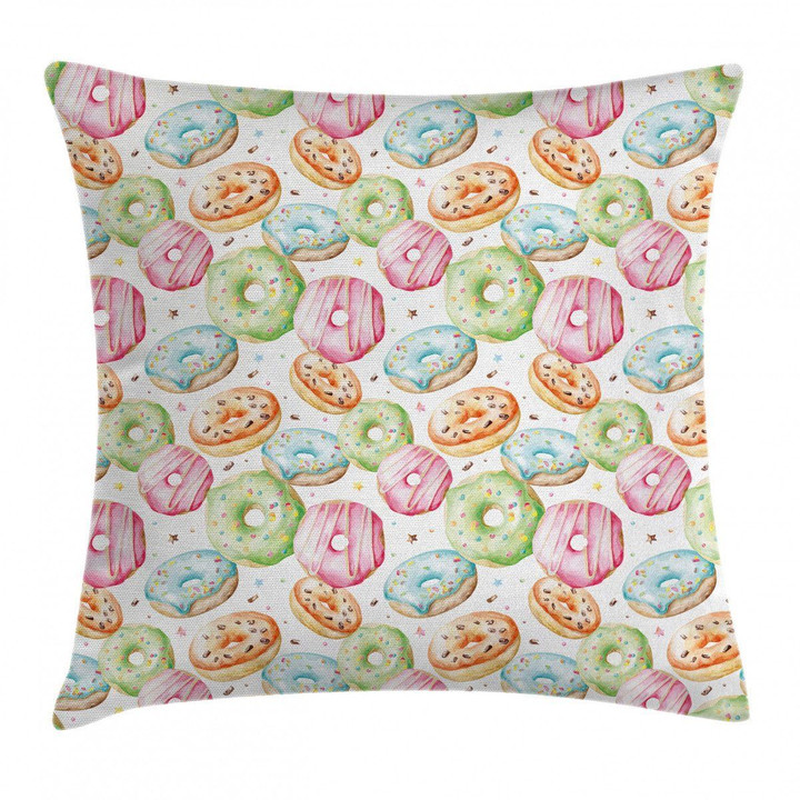 Delicious Donuts Art Pattern Printed Cushion Cover