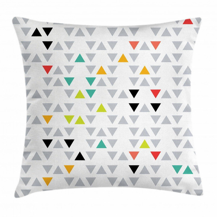 Hipster Triangles Colorful Pattern Printed Cushion Cover